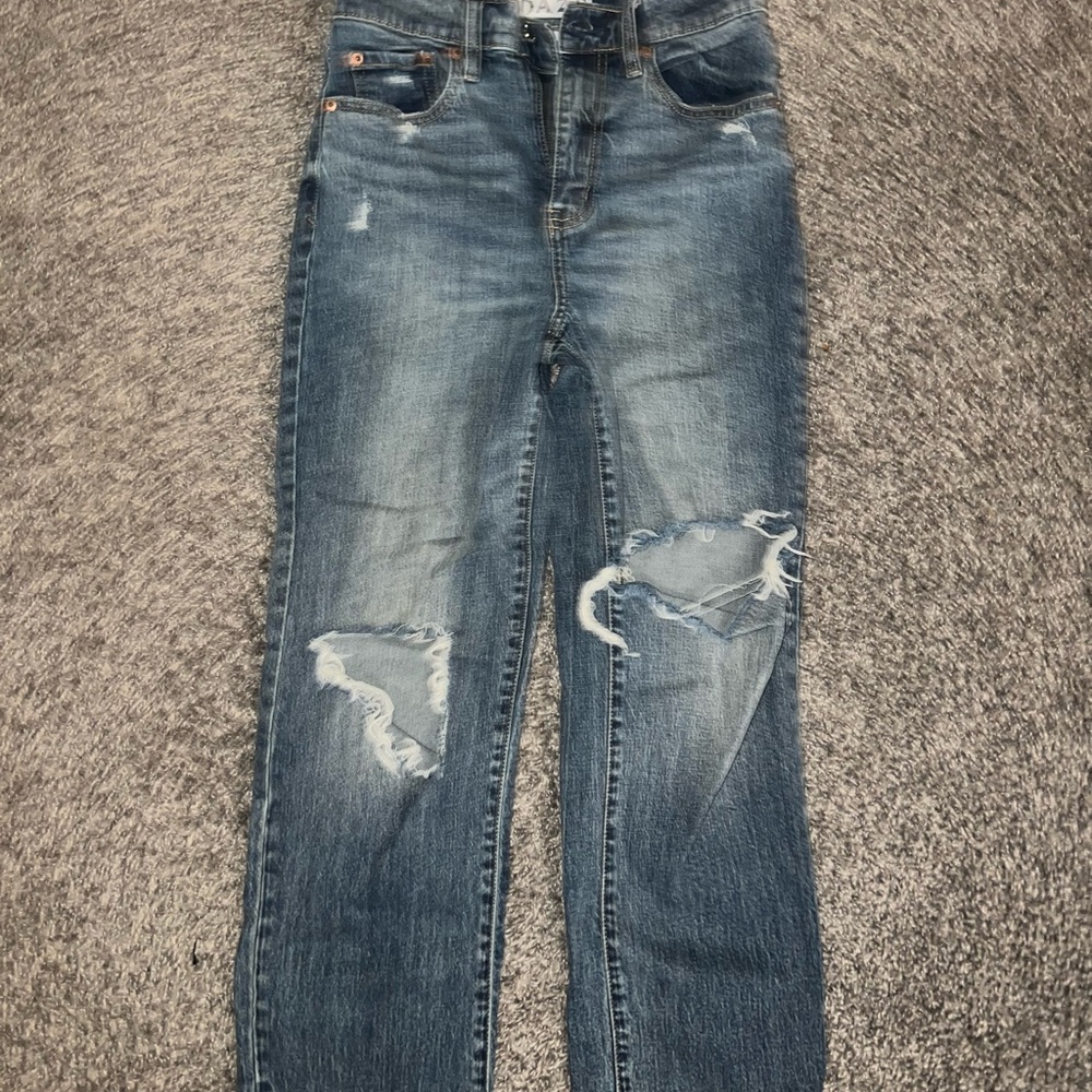 Distressed Blue Jeans